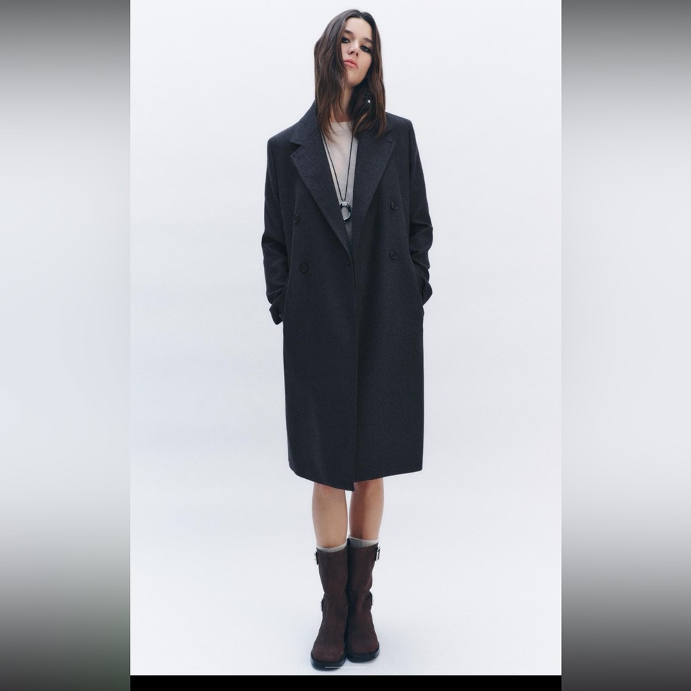 Zara Limited WOOL BLEND FROCK COAT ZW COLLECTION